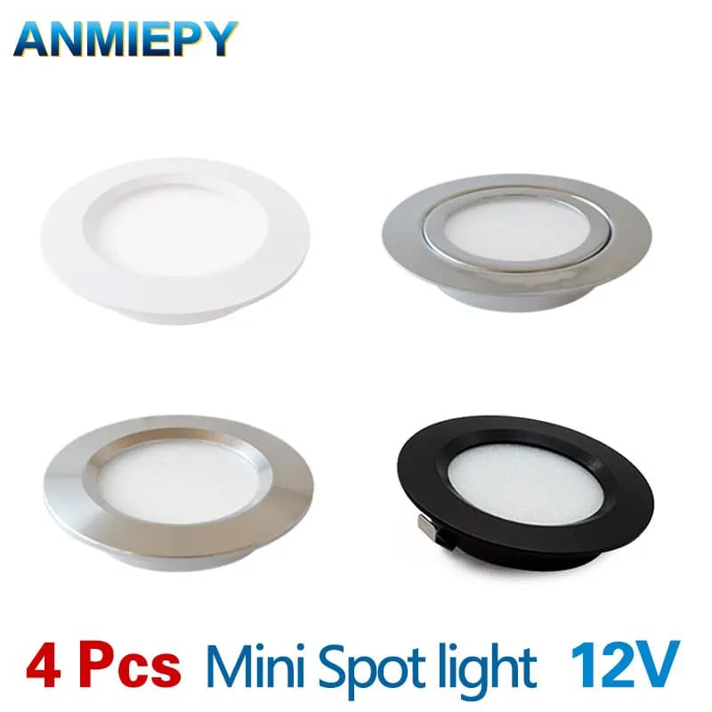 4 pièces LED Mini projecteur armoire lampe garde-robe lumière IP65 étanche 12V 5W 3W 7W plafond cach
