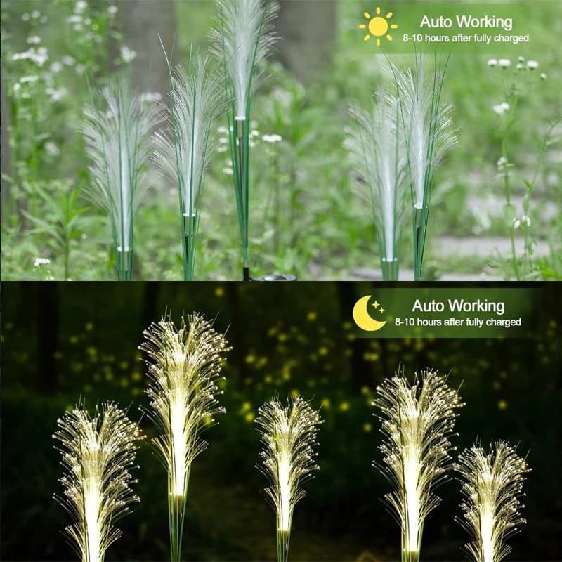 LED lampes de jardin solaires roseau lumineux extérieur décoratif solaire alimenté fleur piquet lumi