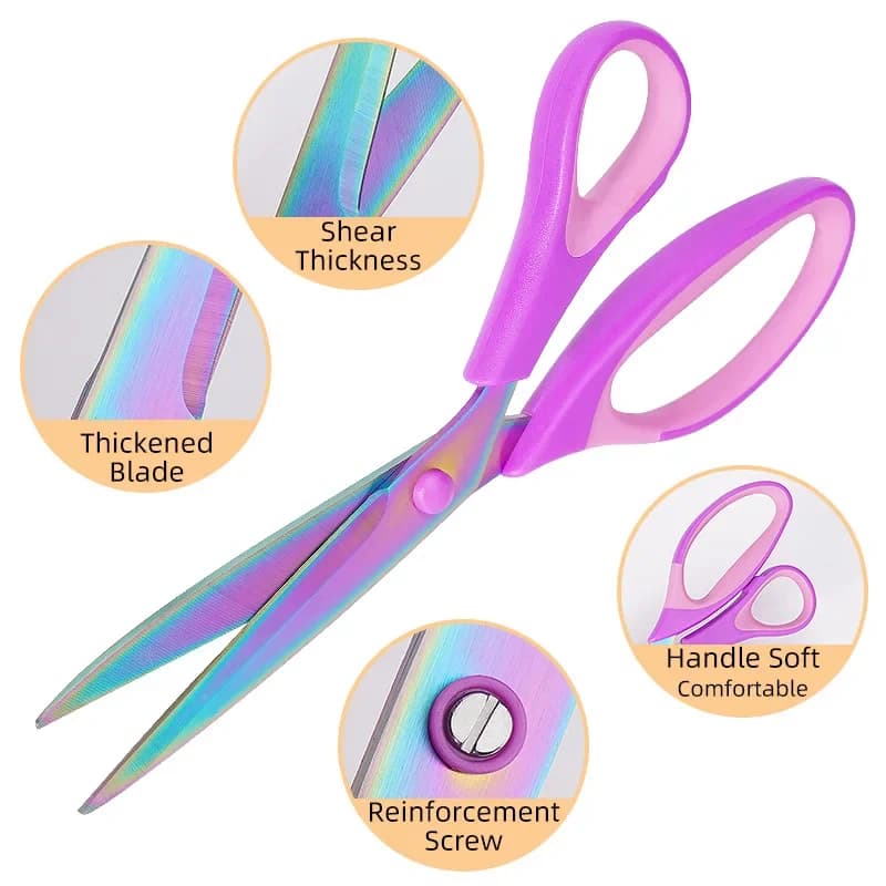Ciseaux artisanaux en titane, ciseaux de tailleur de bureau, couleur plaquée titane, ciseaux faits à