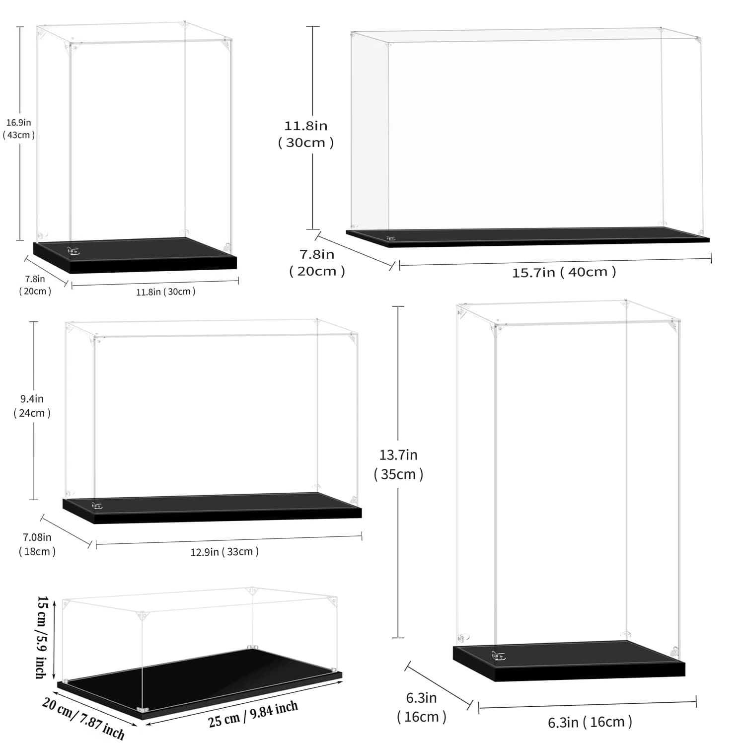 Présentoir de 150 tailles pour objets de collection, assemblage de boîte en acrylique transparent po
