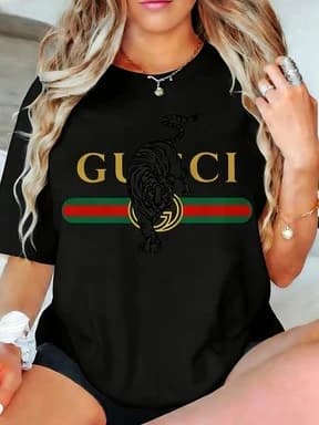 2026 nouvelle lettre impression à manches courtes femmes T-shirt tempérament à la mode décontracté p