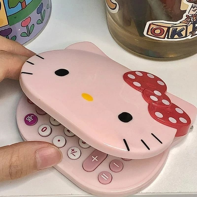 Calculatrice créative pour chaton, personnalité tendance, Style Girly mignon, miroir à rabat Portabl