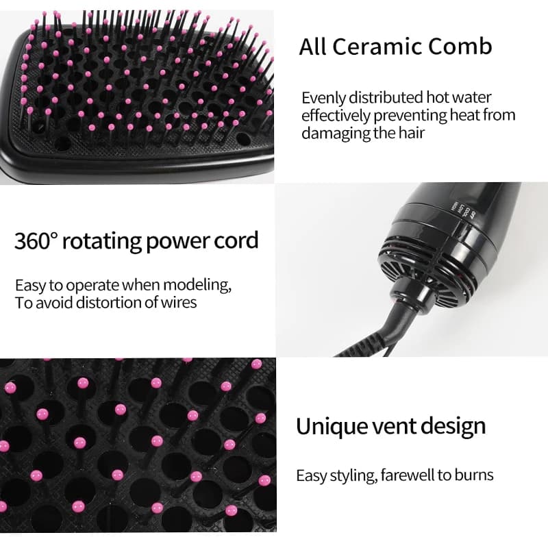 Sèche-cheveux brosse Portable brosse à Air chaud sèche-cheveux avec peigne une étape sèche-cheveux p