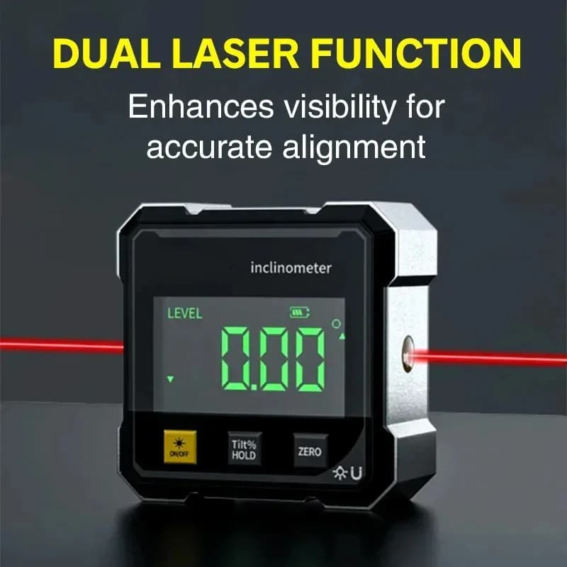 NOUVEAU Niveau numérique magnétique double face avec laser, rapporteur électronique, horizontomètre,