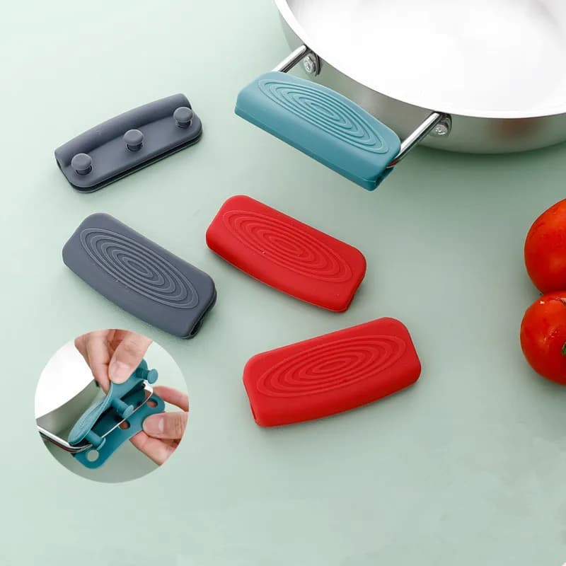 1 paire de poignées en Silicone, Anti-brûlure, antidérapant, couvercle de poignée de Pot en Silicone
