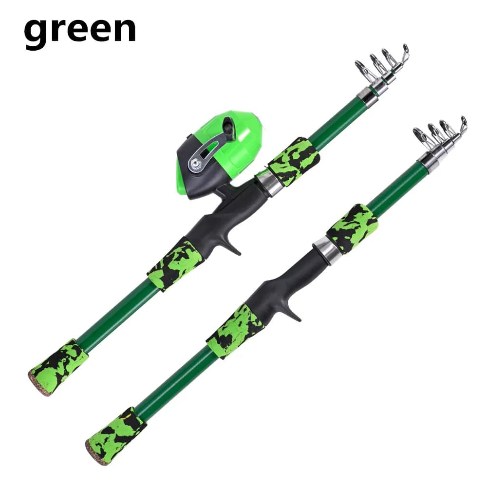 Canne à pêche télescopique Portable pour enfants, camouflage, avec réglage rotatif, accessoires de p