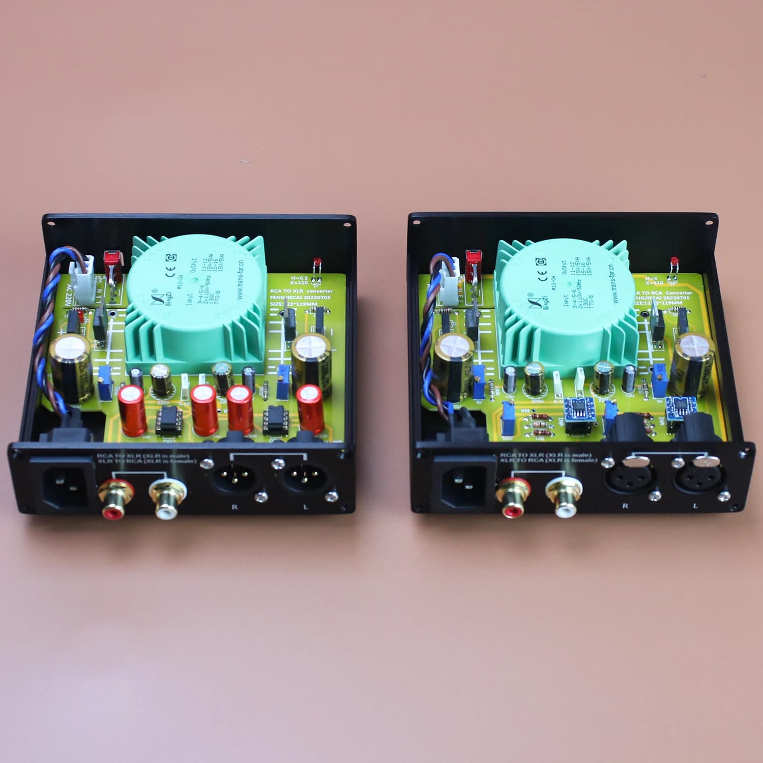 Convertisseur audio HIFI haut de gamme XLR vers RCA, conversion de signal audio RCA vers XLR 110 V/2