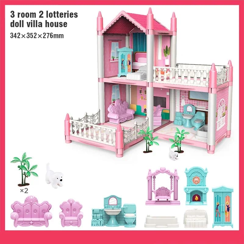 Fille maison de poupée jouet enfants semblant jouer maison de poupée Villa Patchwork rêve meubles ma