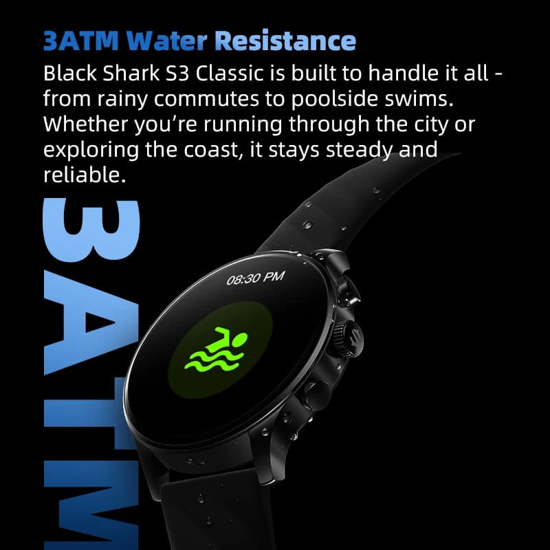 Nouvelle montre connectée Blackshark S3 Classic 1.43'' AMOLED, 120+ modes sportifs, 16 jours d'auton