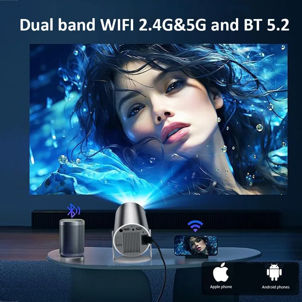 DITONG HY300 Plus HD projecteur portable 4K projetor Android LED vidéo Home cinéma téléphone mini Pr