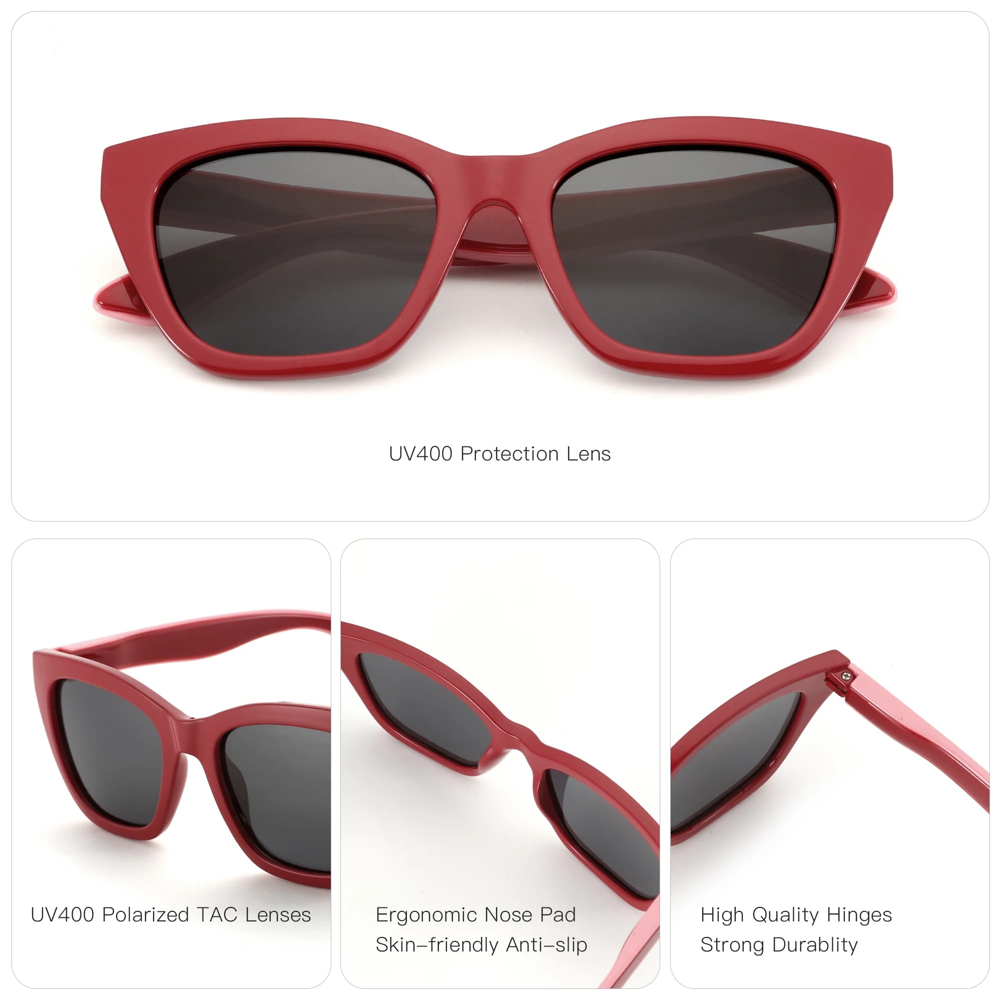 ZENOTTIC-Lunettes de soleil polarisées carrées pour femmes, protection UV400, papillon, lunettes de 