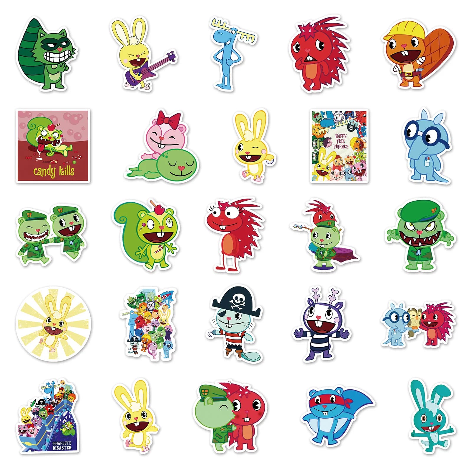 10/30/50pcs Dessin Animé Happy Tree Friends Autocollants Ordinateur Portable Vélo Voyage Bagages Drô