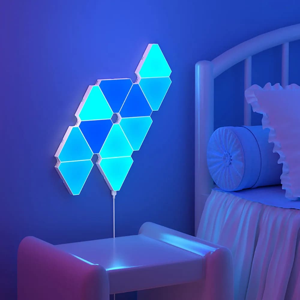 LED triangulaire quantique lampe RGB applique intelligente pick-up rythme lumière de fond pour chamb