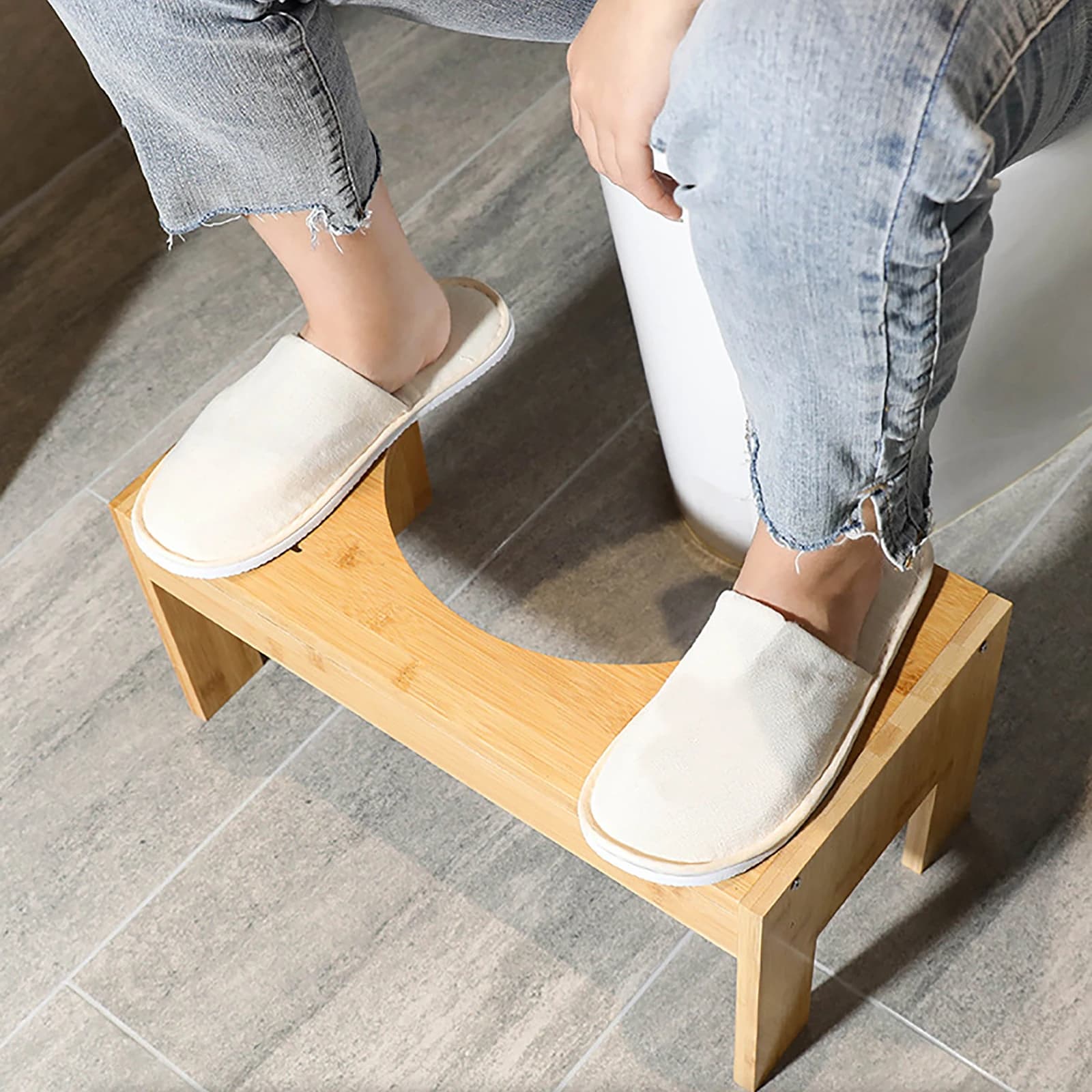 Tabouret de toilette en bambou, tabouret de merde, banc de Squat Portable, tabouret de pot pour adul