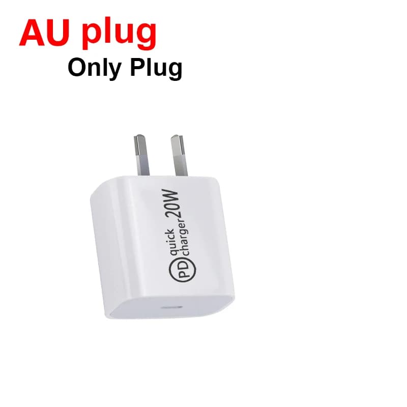 Prise AU chargeur USB rapide Type C chargeur pour Xiaomi Redmi iPhone Samsung téléphone portable ada