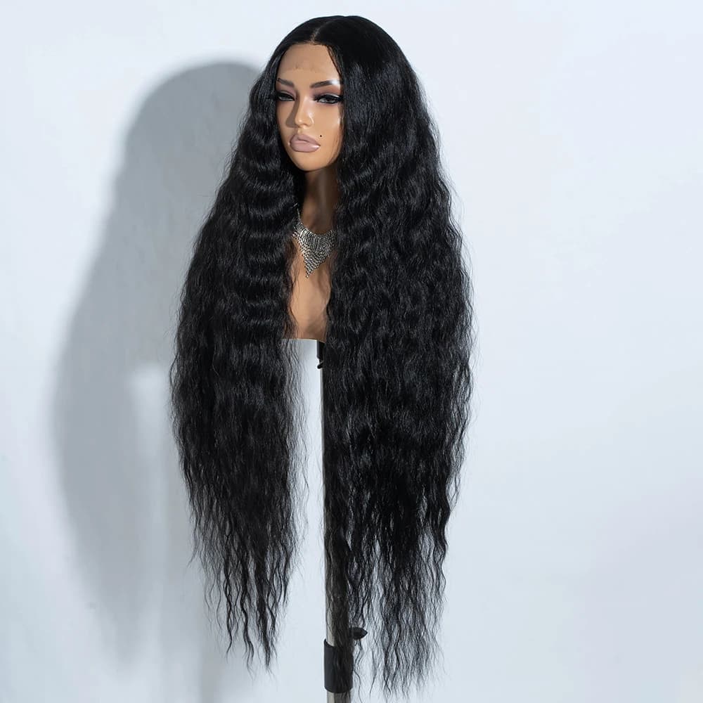 Perruques de Cosplay synthétiques en dentelle pour femmes noires cheveux longs bouclés 42 pouces Cos