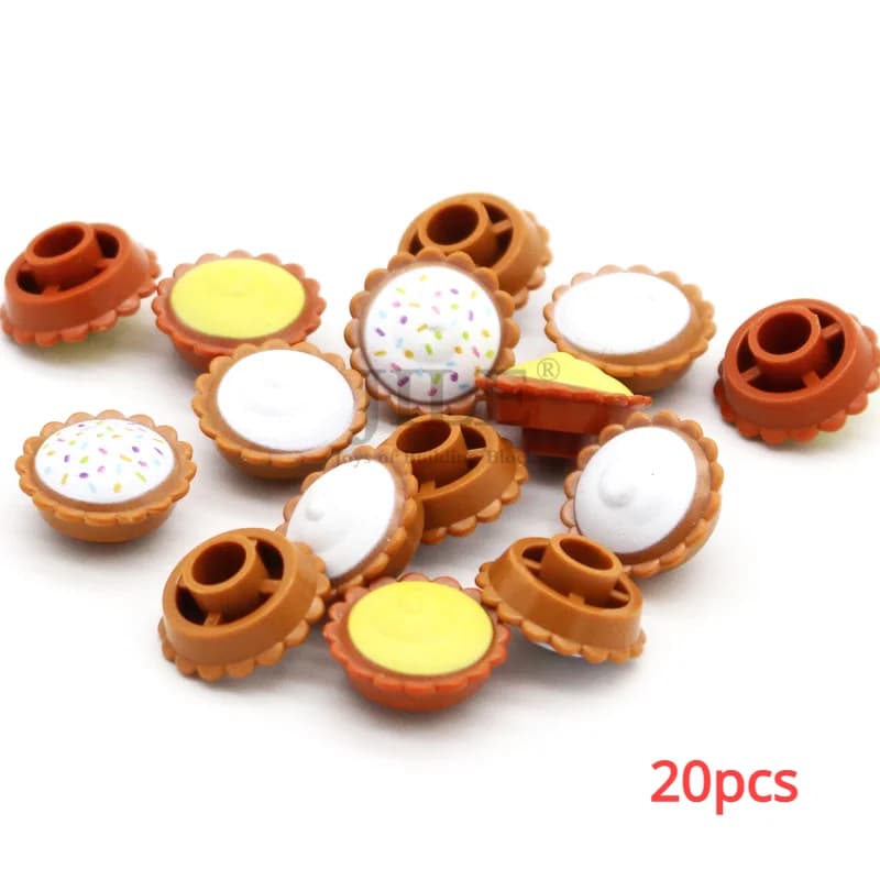 Blocs de construction Moc compatibles Pretzel Croissant tarte à pain avec remplissage de crème nourr