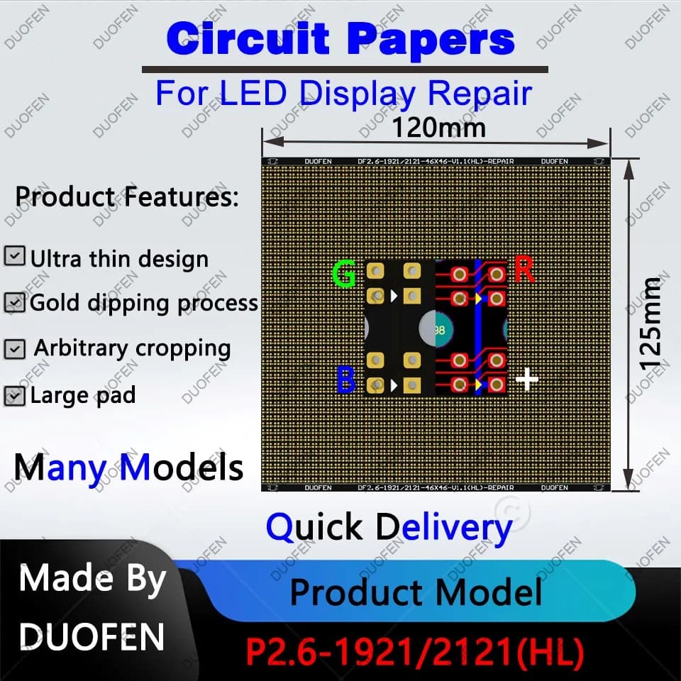 Papier de circuit série P2.6, tampons à souder double face, entièrement coupés avec de grands trous,