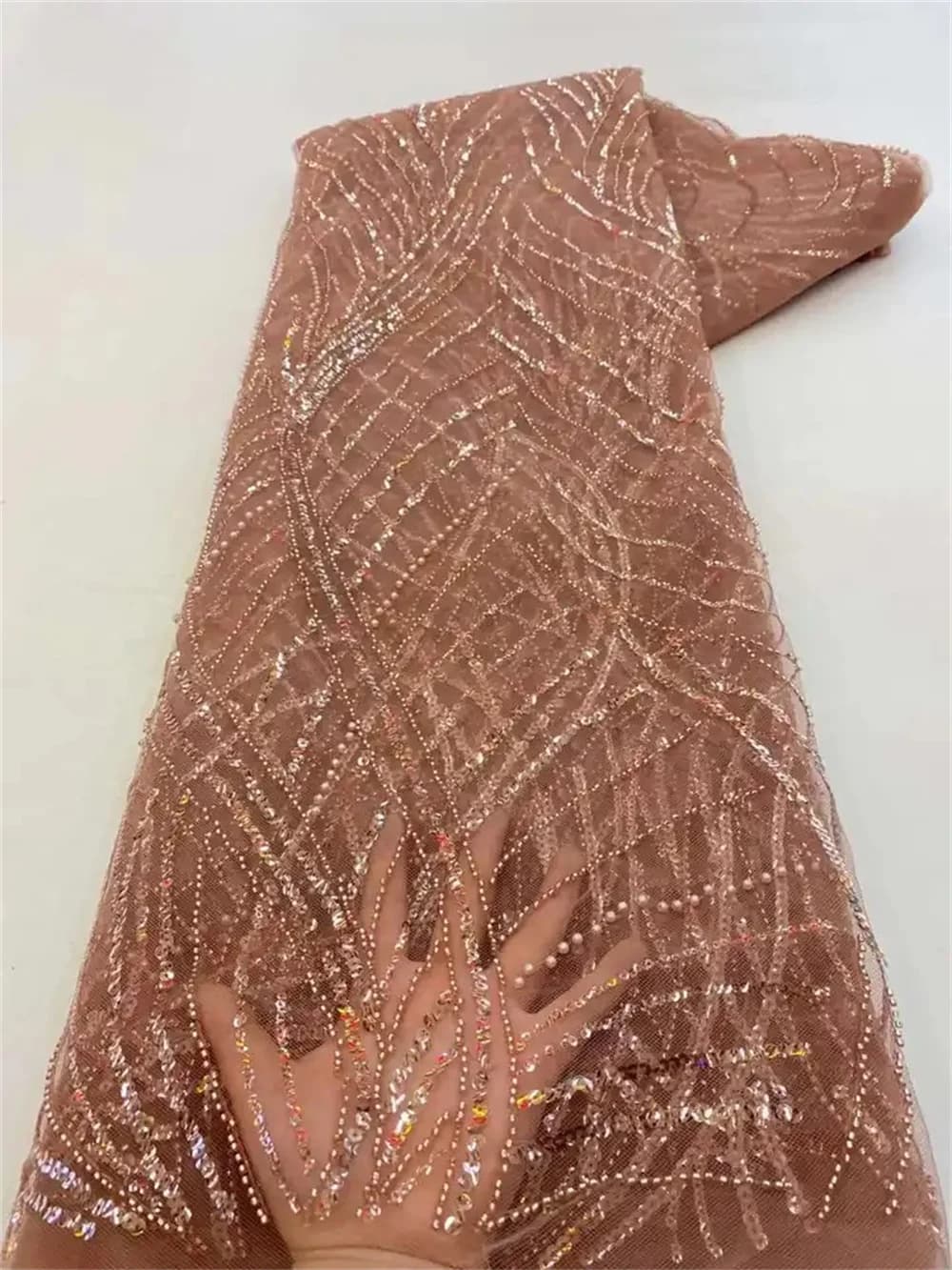 Tissu de dentelle africaine de luxe brodé de sequins 2026, haute qualité, pour marié, mariage nigéri