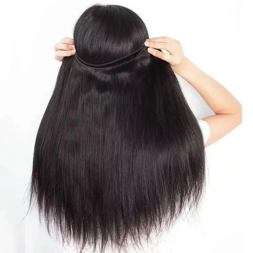 Extensions de Cheveux Humains Lisses Naturels 30-40 Pouces, Grade 16A, Couleur Naturelle Brésilienne