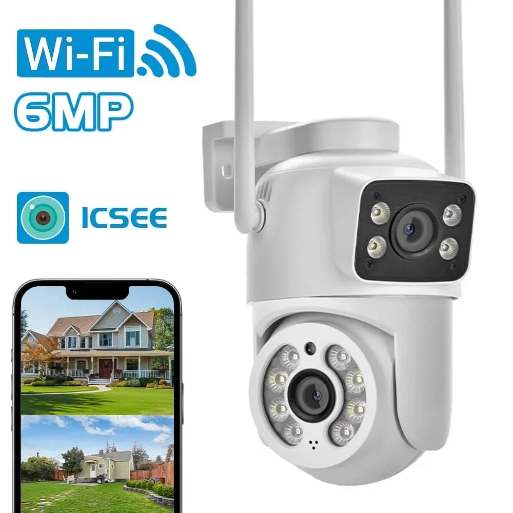 BELIA-Caméra de surveillance extérieure PTZ IP WiFi HD 6MP, dispositif de sécurité sans fil, avec IA