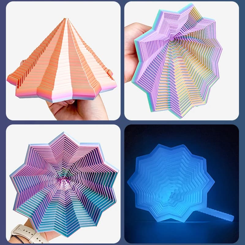Modèle d'étoile sensorielle élargie, impression 3D, Illusion visuelle, hexagone tourbillonnant, orne
