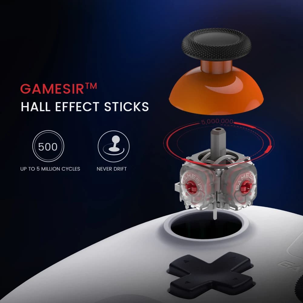 Manette de jeu sans fil GameSir Nova Lite, contrôleur de jeu Bluetooth avec effet Hall pour Switch, 