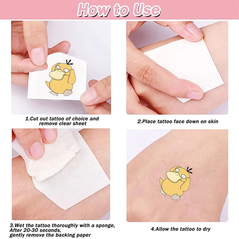 Tatouages lumineux Pokemon pour enfants, Styles Pikachu, autocollants temporaires pour garçons et fi