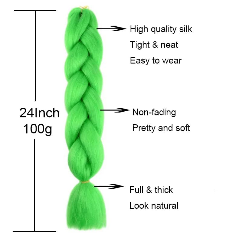 Tressage synthétique ombré 24 pouces, 1 paquet, boîte pré-étirée, Extensions de Crochet colorées Jum