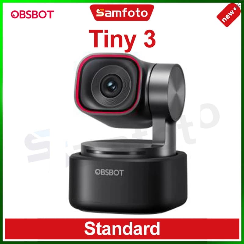 Nouvelle webcam PTZ OBSBOT Tiny 3 avec audio spatial IA, webcam PTZ USB 4K compacte avec zoom 4x