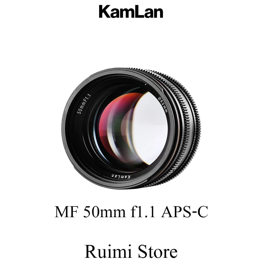 Kamlan 50mm f1.1APS-C objectif de mise au point manuelle à grande ouverture pour appareils photo san