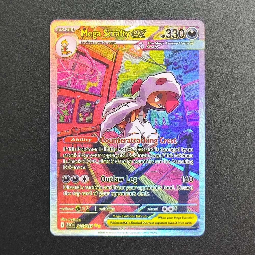 Carte Pokémon Proxy 2025 EN MEGA Gengar EX ASC 284-217 SAR Super Rare, Carte de Collection Unique, C