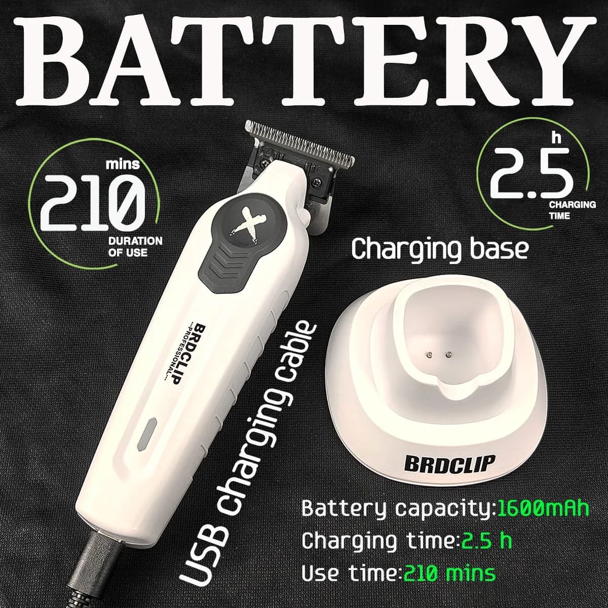 BRDCLIP X série blanc FA1T 7700 tr/min tondeuse à cheveux électrique professionnelle tondeuse à chev