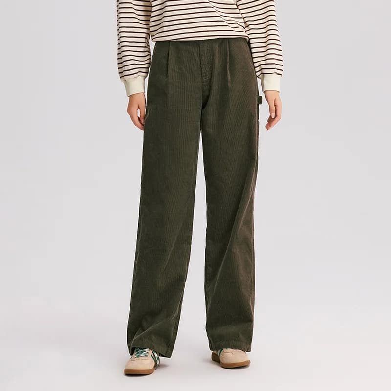 Semir pantalons décontractés femmes velours côtelé coton pantalon à jambes larges 2025 nouveau hiver