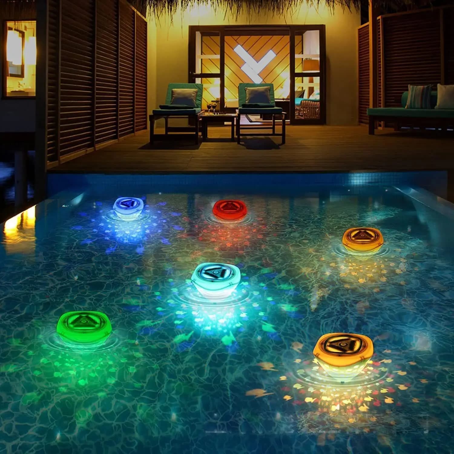 Lumières de piscine flottantes étanches, budgétaire de fontaine de spa, étanche, alimenté par batter