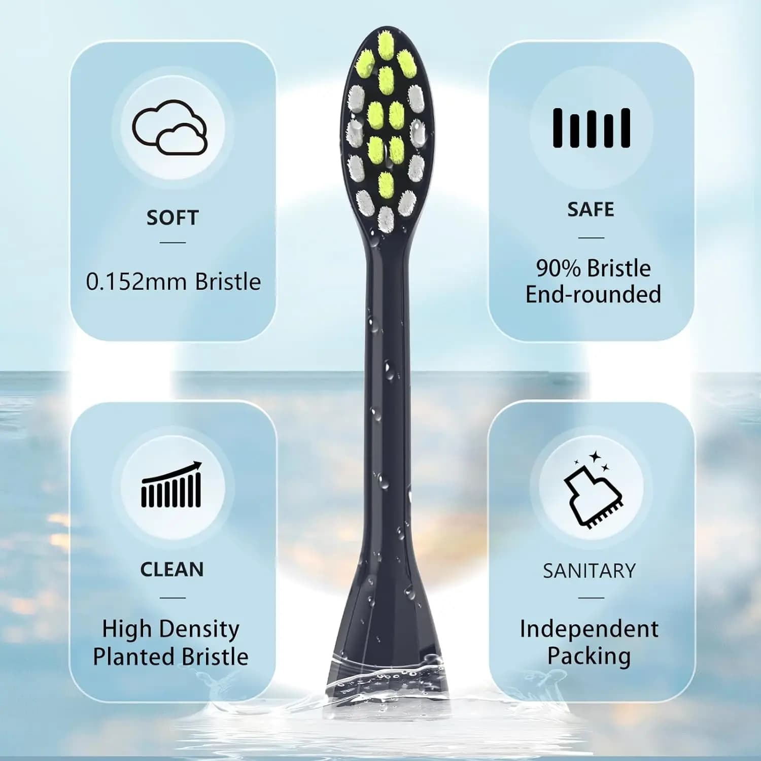 Lot de 4/6/8 têtes de brosse à dents de rechange compatibles avec la brosse à dents électrique Ph On