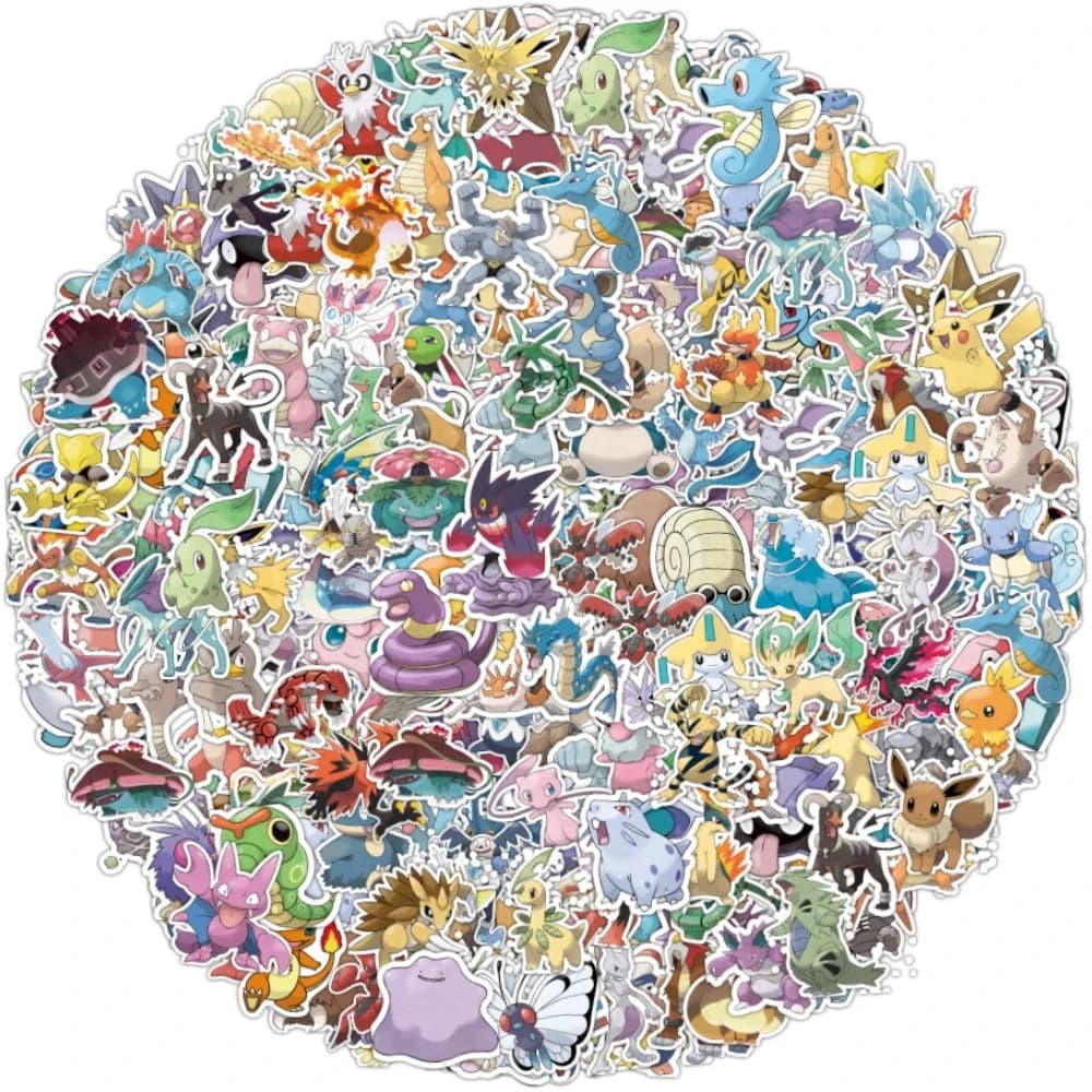 100/200 pièces mignon Pikachu Pokemon autocollants Kawaii ordinateur portable téléphone autocollants