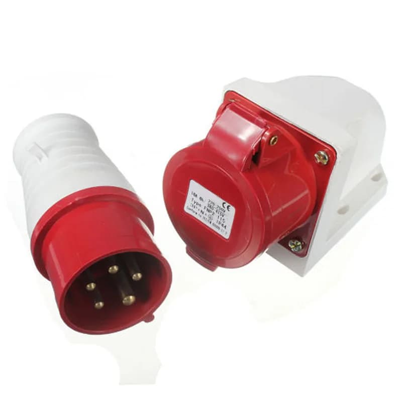 Prise et prise étanches IP44, 16 A, 5 broches, 3 phases, 380-415V, 3 P + N + terre 16A