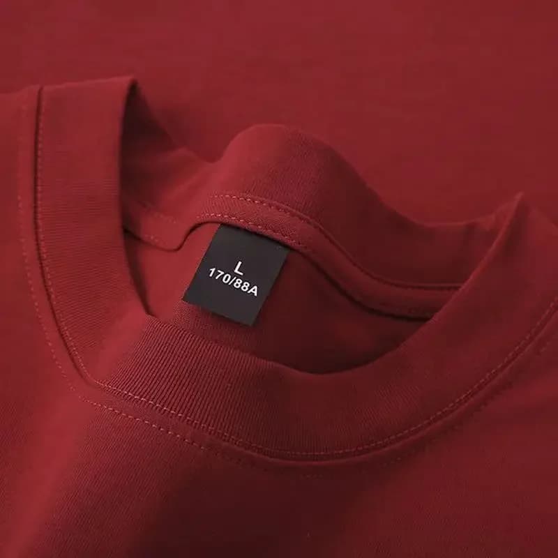 T-shirts en coton 600g pour hommes, manches courtes, poids lourd, col rond, respirant, pour l'été, p