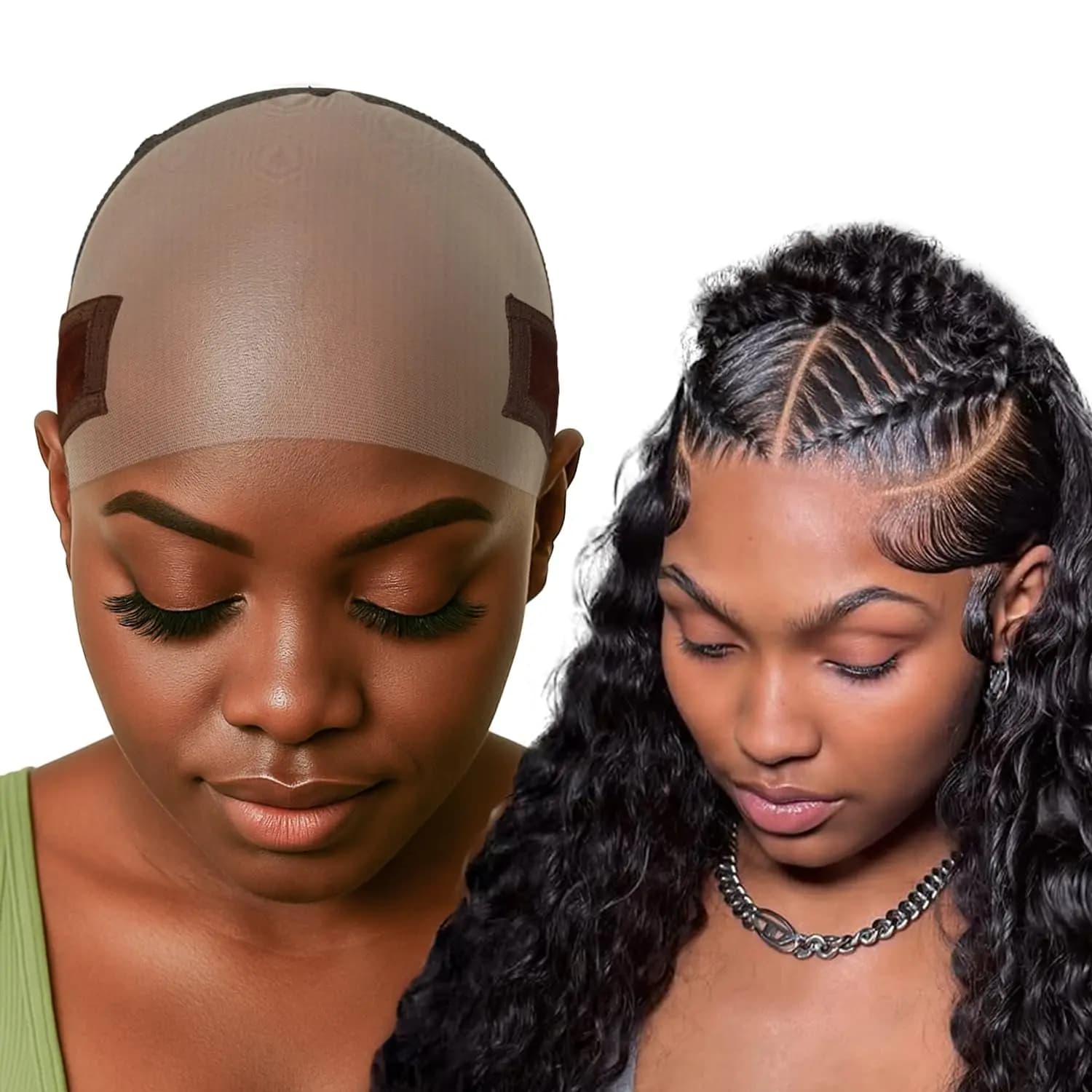 Gorra de agarre para peluca para mujer, réglable, mantiene las pelucas sin pegamento de forma segura