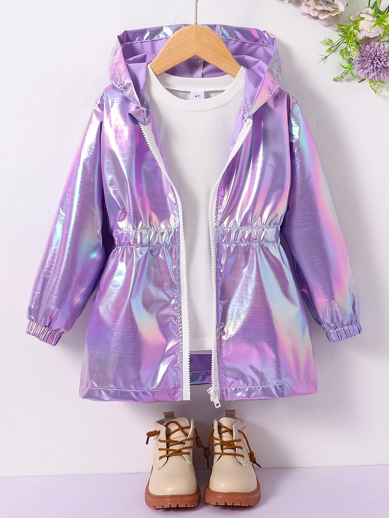 Veste coupe-vent laser pour filles, imperméable multifonctionnel anti-UV avec taille ajustée, style 