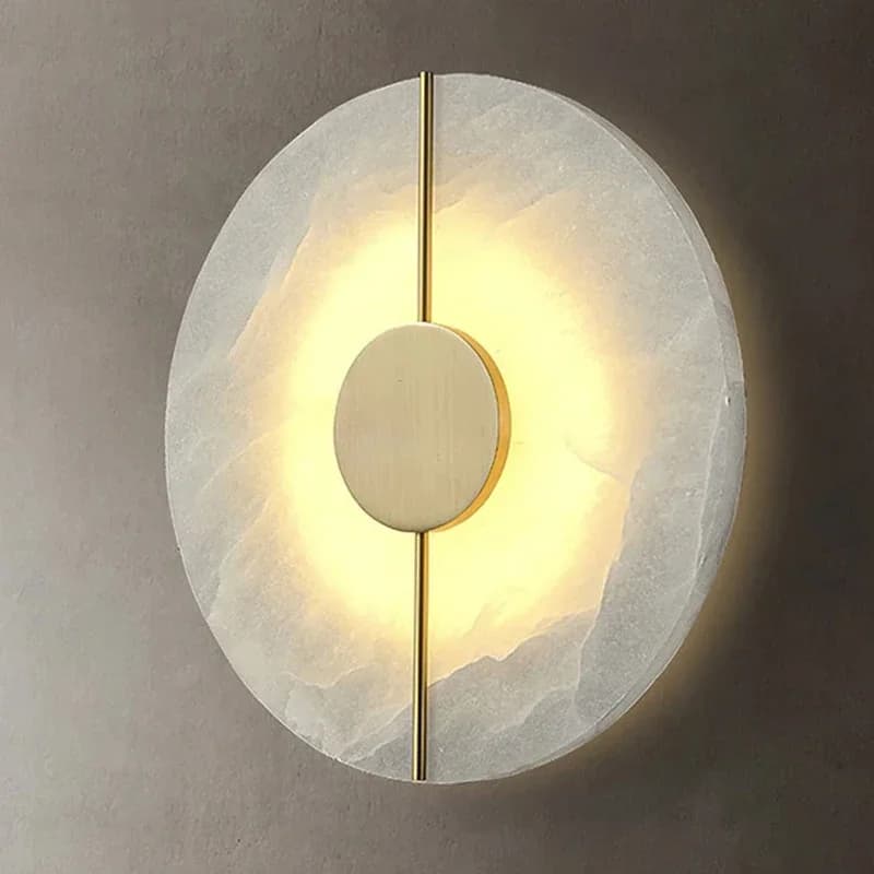 Applique Murale Ronde en Marbre d'Alab84, Luminaire Décoratif d'Nik, Idéal pour un Salon, une Chambr