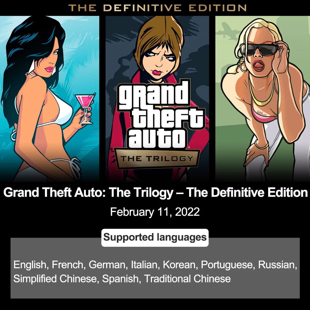Juegos Nintendo Switch jeux Grand Theft Auto GTA offres trilogie édition définitive Original jeu phy
