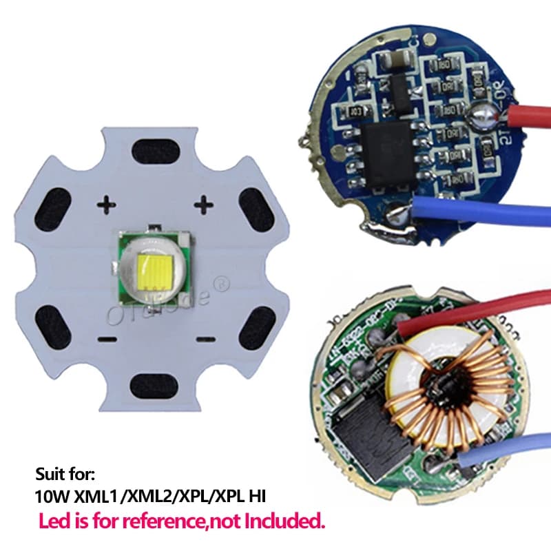 Pilote de lampe de poche LED 3W 5W 10W XPE 3535 XPG2 XML2 5050 T6, 1.2V 3.6V 4.2V 12V 24V 30V, 1 Mod