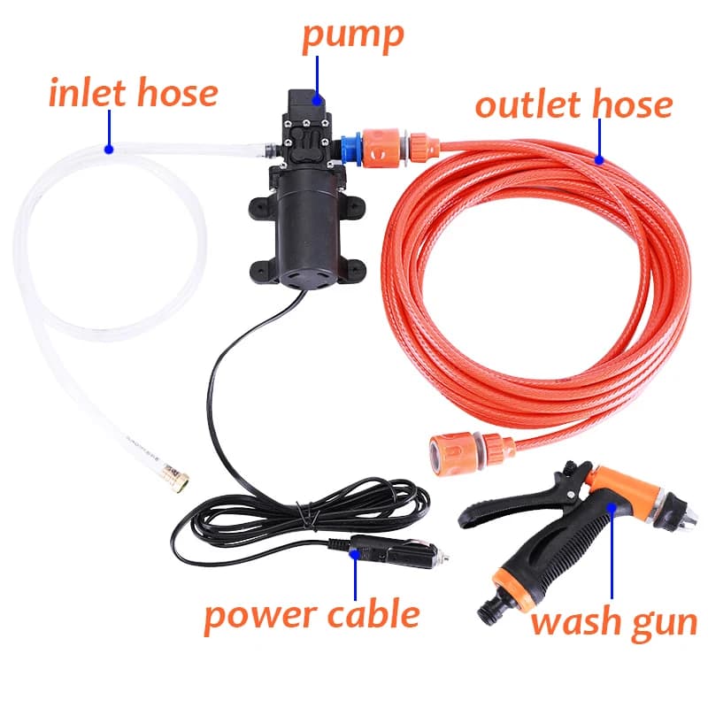 Pistolet de lavage de voiture Portable 12V, pompe à pulvérisation haute pression, Kit de nettoyage d