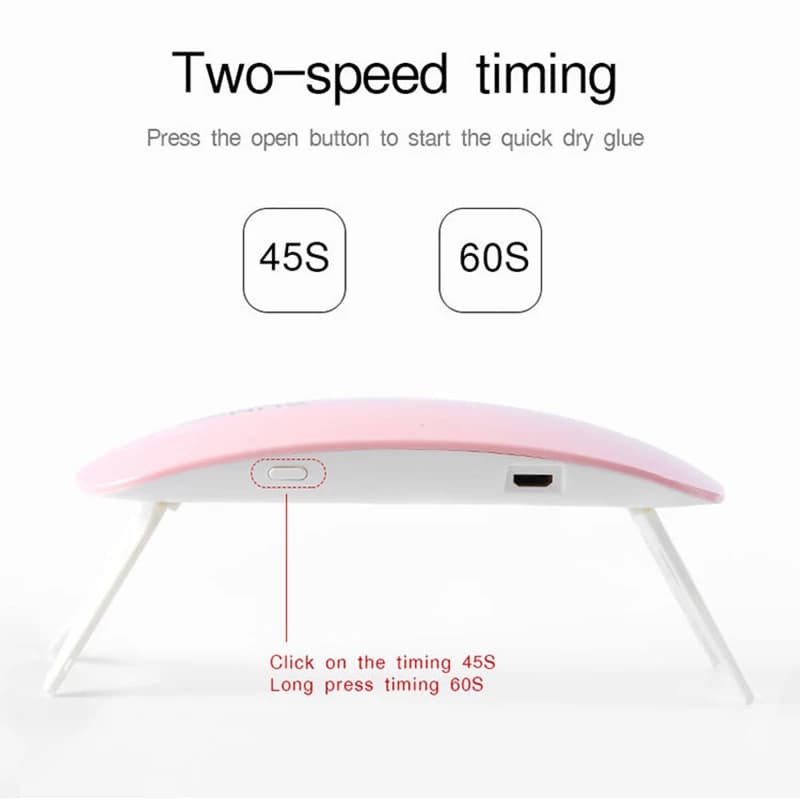 Bureau séchage lampe à ongles outil lampe de séchage des ongles Machine Portable Mini Usb 6W 3LED UV