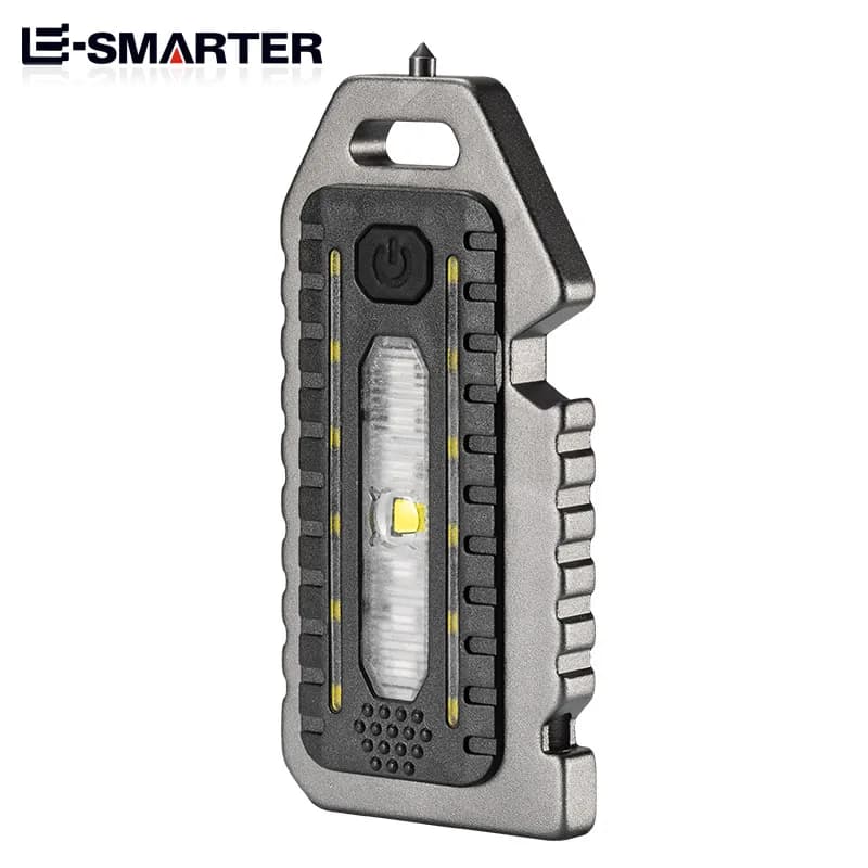 Porte-clés mini lumière LED pour l'autodéfense, lampes de poche portables multifonctionnelles, siffl
