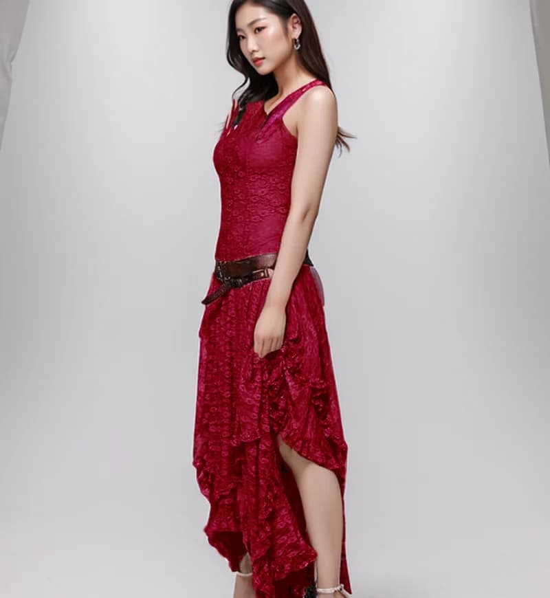 Robe de document en dentelle irrégulière pour femme, col rond, solide, 5 couleurs, sexy, printemps, 