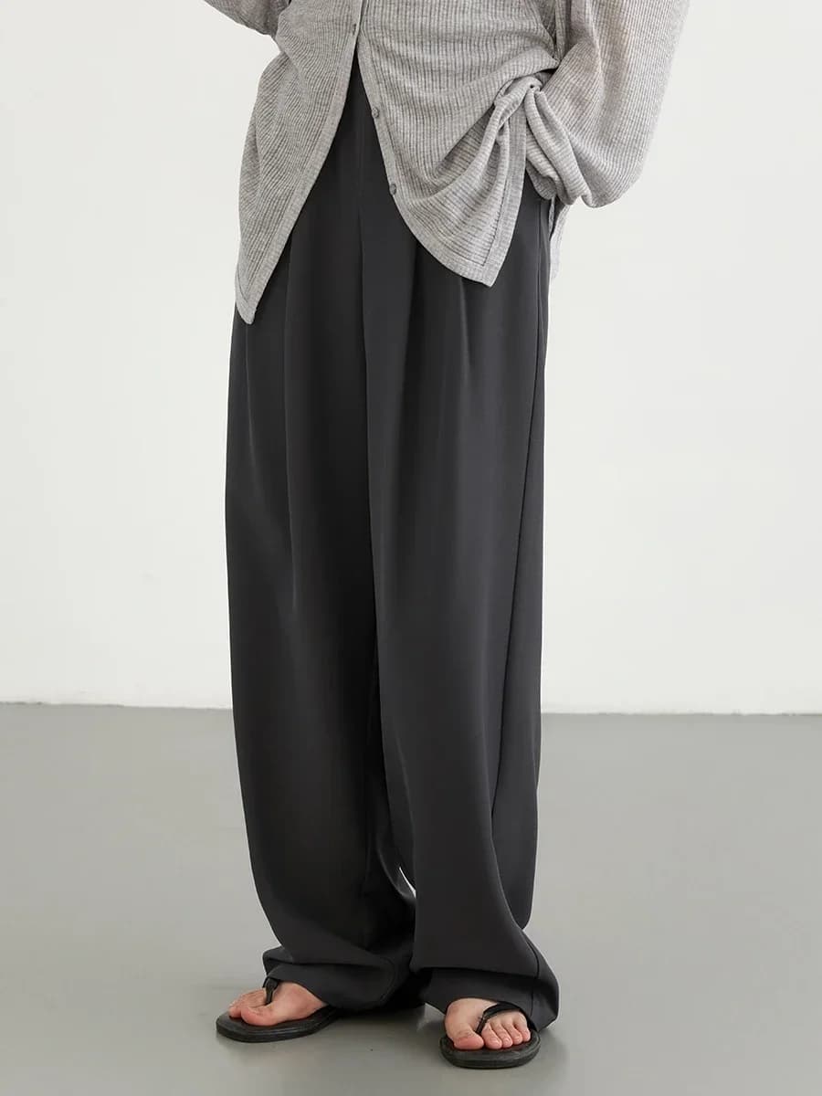 CHIC VEN femmes pantalons nouveau décontracté taille haute femme pantalon plissé tombant jambe large