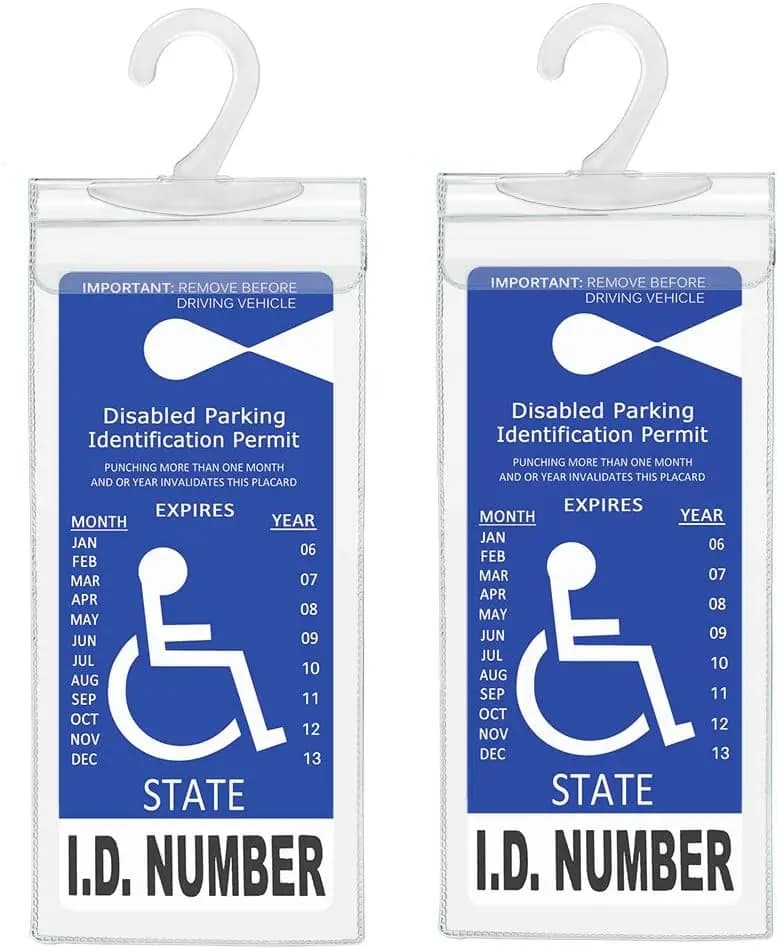 Porte-plaque de stationnement Hilo Handicap, housse de protection ultra transparente pour personnes 